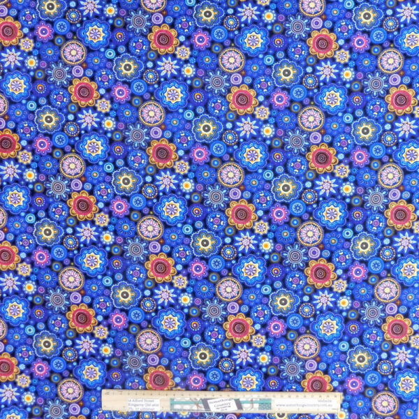 Quilting Patchwork Sewing Fabric Gondwana Mandala Blue 50x55cm FQ