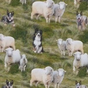 Quilting Patchwork Sewing Fabric Country Sheep Dogs 50x55cm FQ