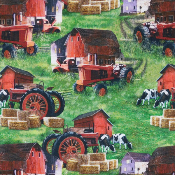 Quilting Patchwork Sewing Fabric Country Home Tractor 50x55cm FQ