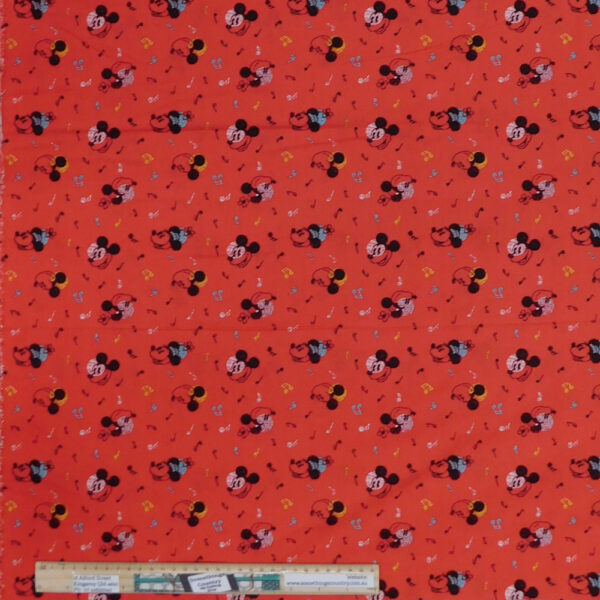 Quilting Patchwork Sewing Fabric Mickey Mouse Music 50x55cm FQ