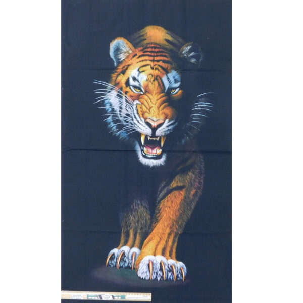 Patchwork Quilting Animal Kingdom Tiger Panel 60x110cm Fabric