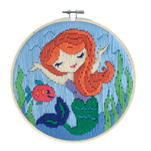 Long Stitch Kit Kids Beginner Mermaid Inc Threads and Hoop 22cm