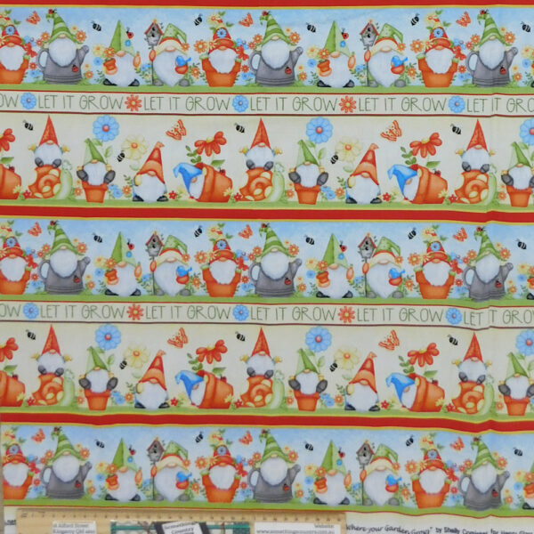 Patchwork Quilting Sewing Gnomes Border 50x110cm Fabric
