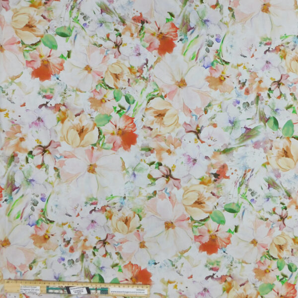 Quilting Patchwork Fabric Sewing Apricot Floral Arabesque Backing 270x50cm