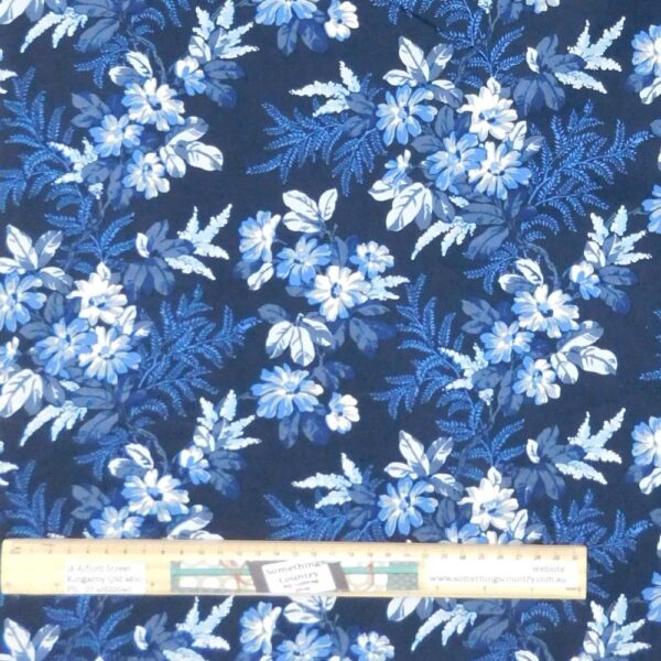 Quilting Patchwork Fabric Sewing Blue Blooming Branches Backing 270x50cm