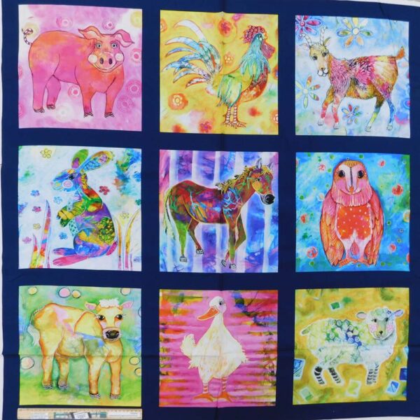 Patchwork Quilting Sewing Fabric Living Farm Panel 110x110cm