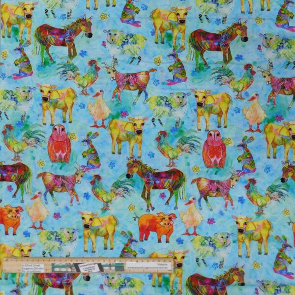 Quilting Patchwork Sewing Fabric Living Farm Painted 50x55cm FQ