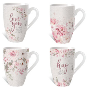 Floral Kitchen Tea Coffee Mugs MOTHERS DAY Set of 4