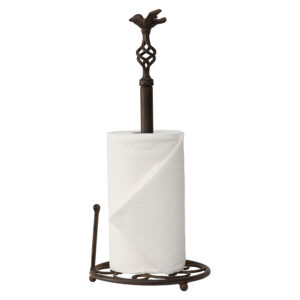 French Country Dark Paper Towel Holder BIRD Wrought Iron