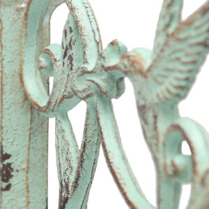 French Country Wall Art Green Bird Hanger Bell Wrought Iron