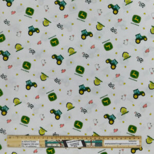 Patchwork Quilting Sewing Fabric JOHN DEERE TRACTOR FARM Panel 90x110cm New 