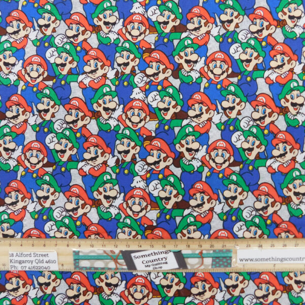 Quilting Patchwork Fabric Super Mario and Luigi 50x55cm FQ