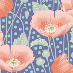 Quilting Patchwork Fabric TILDA Gardenlife Poppies Pink 50x55cm FQ