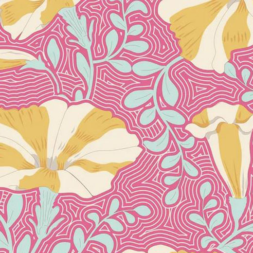 Quilting Patchwork Fabric TILDA Gardenlife Petunia Pink 50x55cm FQ