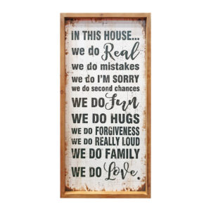Country Farmhouse Sign In This House Framed Wall Art
