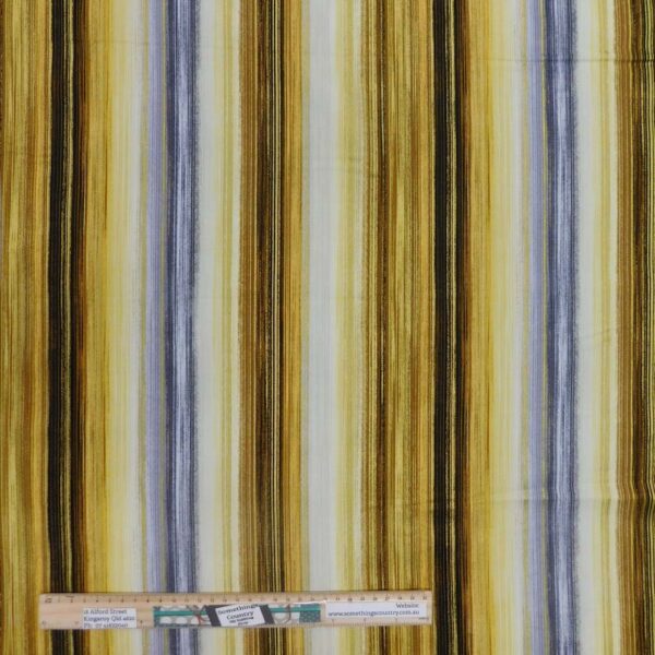 Quilting Patchwork Fabric Gold Grey Stripes Allover 50x55cm FQ
