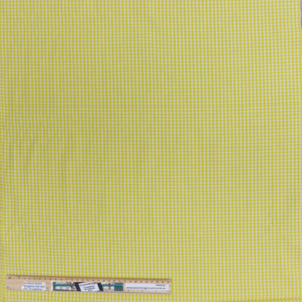 Quilting Patchwork Fabric Yellow Gingham Mini Check Allover 50x55cm FQ