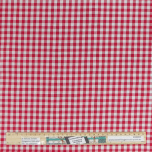 Quilting Patchwork Fabric Red Gingham Check Allover 50x55cm FQ