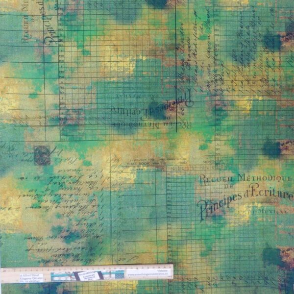 Quilting Patchwork Fabric Urban Grunge Abandoned Moss Allover 50x55cm FQ