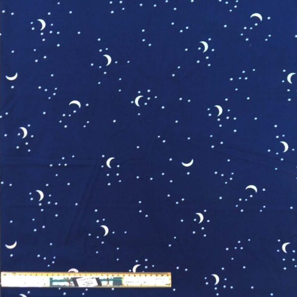 Quilting Patchwork Fabric Kitchen Navy Moons and Stars Allover 50x55cm FQ