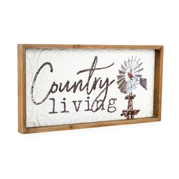 Country Farmhouse Sign Country Living Metal Framed Wall Art