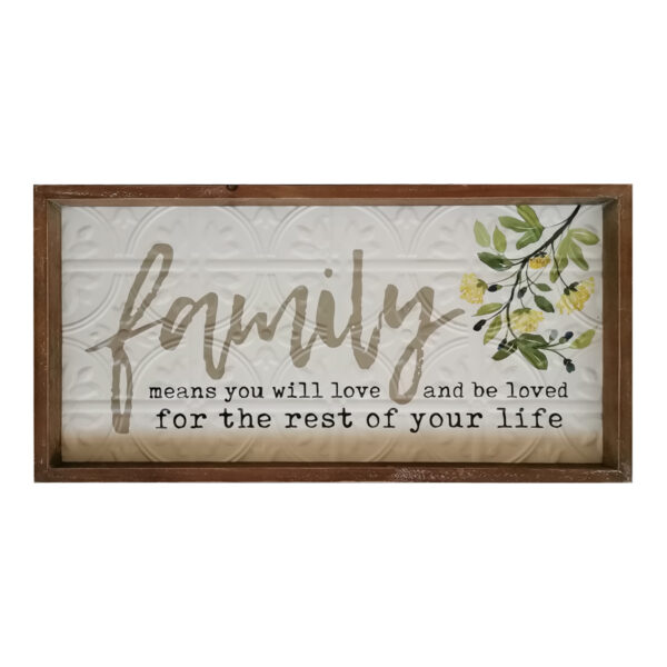 Country Farmhouse Sign Family Be Loved Metal Framed Wall Art