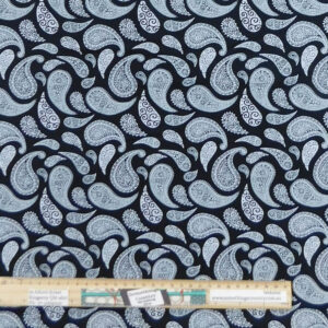 Quilting Patchwork Sewing Fabric Morning Paisley Black 50x55cm FQ
