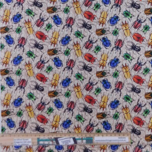 Quilting Patchwork Fabric You Bug Me Beetles Allover 50x55cm FQ