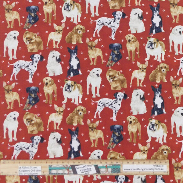 Quilting Patchwork Sewing Fabric My Family Pet Dogs 50x55cm FQ