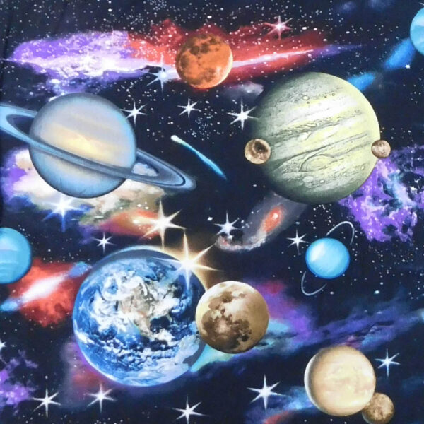 Quilting Patchwork Sewing Fabric Planets Universe Space 50x55cm FQ
