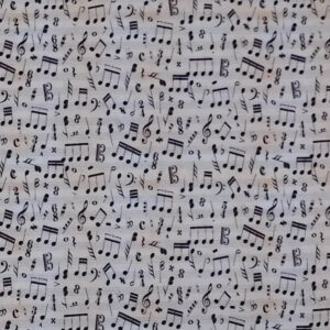 Quilting Patchwork Sewing Fabric Sepia Music 50x55cm FQ