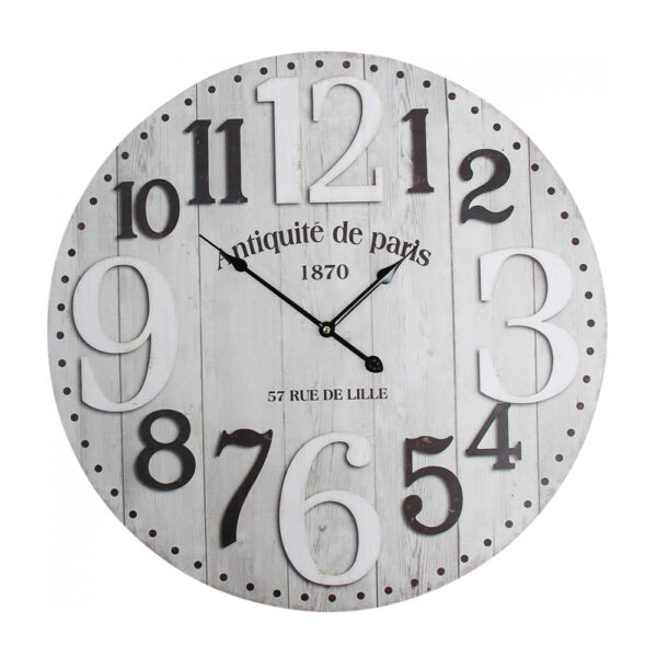 Clocks Wall Hanging Grey Boards Antiquite de Paris Large 58cm