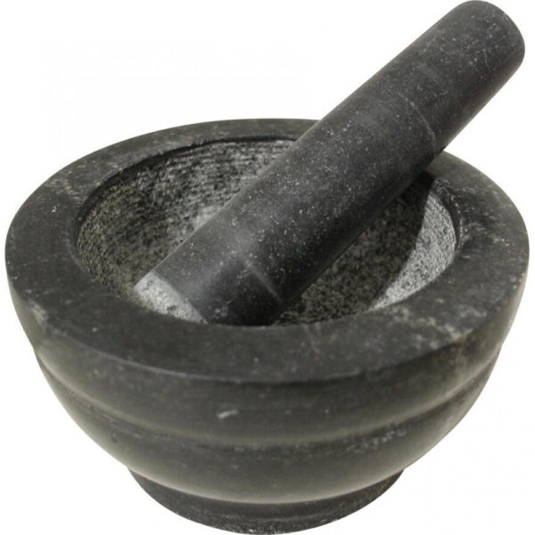 French Country Kitchen Cooking Marble Mortar and Pestle Large Black