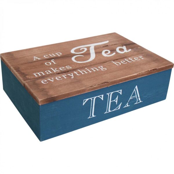French Country Tea Bag Box Rectangle Navy Better Teabag Holder