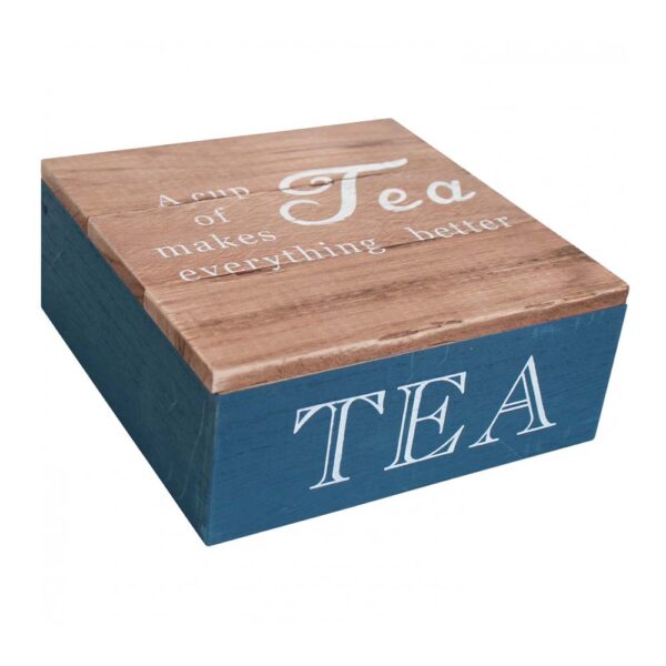 French Country Tea Bag Box Square Navy Better Teabag Holder