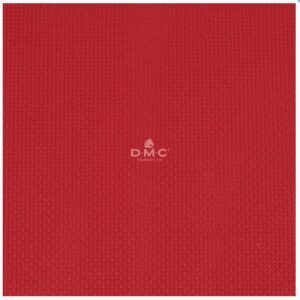 DMC Cross X Stitch Aida Cloth Red 14ct Size 38x45cm Fabric Precut