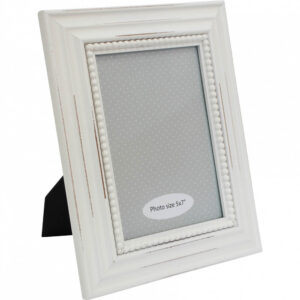 French Country Wooden Photo Frame White 5x7 Inch Freestanding