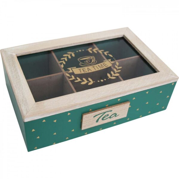 French Country Tea Bag Box Rectangle Teatime Green Teabag Holder