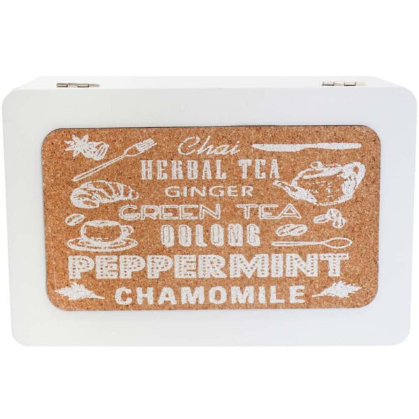 French Country Tea Bag Box Rectangle Varieties White Teabag Holder