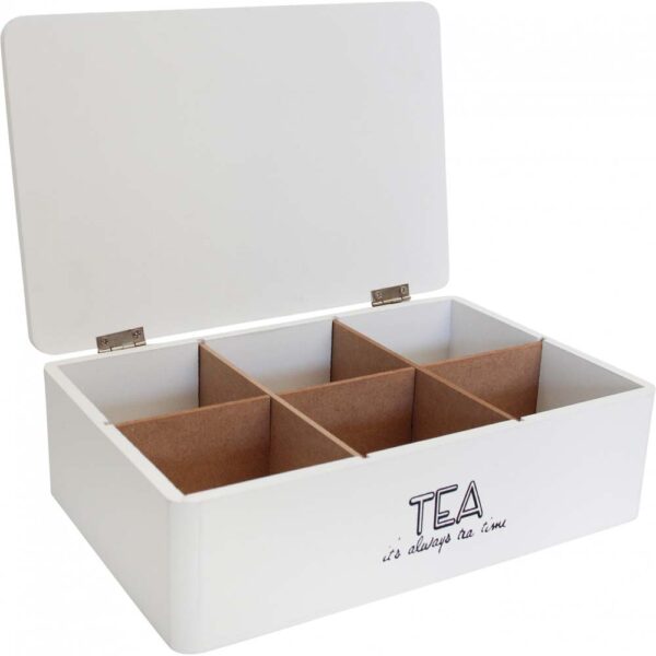 French Country Tea Bag Box Rectangle Varieties White Teabag Holder