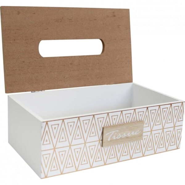 French Country Tissue Box Rectangle White Inca Holder Box