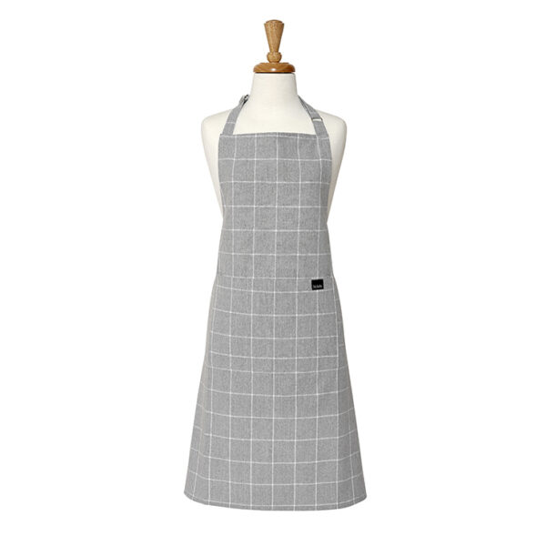 Ladelle Kitchen Cooking Eco Check Recycled Grey Apron Adult