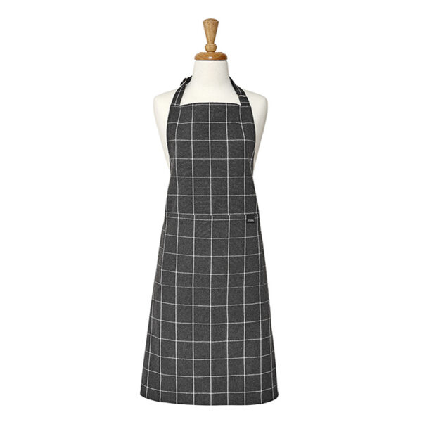 Ladelle Kitchen Cooking Eco Check Recycled Charcoal Apron Adult