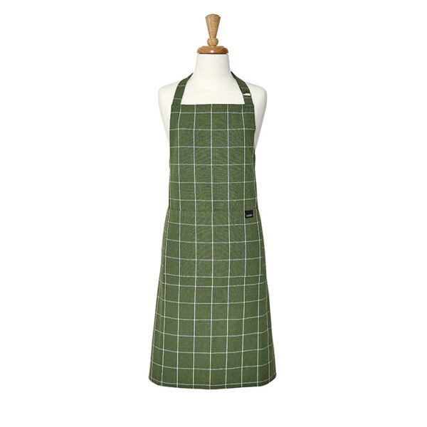 Ladelle Kitchen Cooking Eco Check Recycled Green Apron Adult