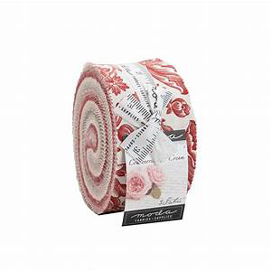 Moda Quilting Jelly Roll Patchwork Cranberries Cream 2.5 Inch Sewing Fabrics