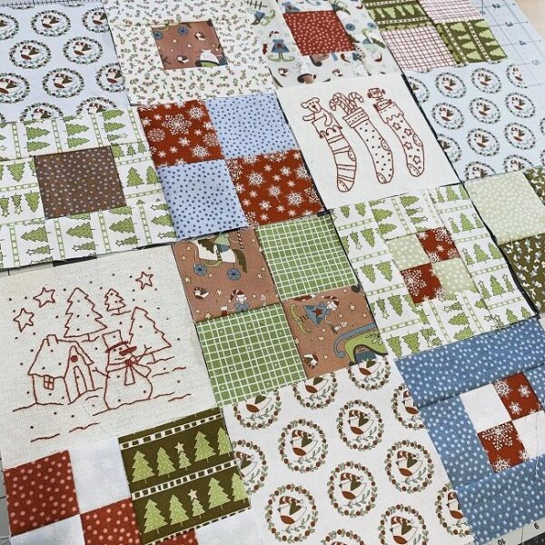 Patchwork Quilting Linen Printed Fabric Make It Ready for Christmas
