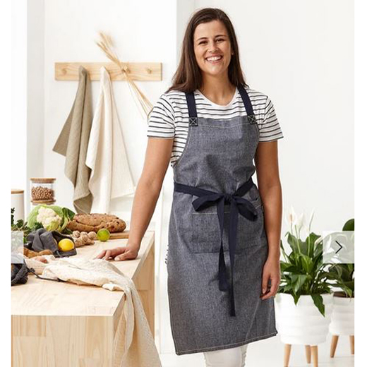 Ladelle Kitchen Cooking Eco Recycled Navy Apron Adult One Size