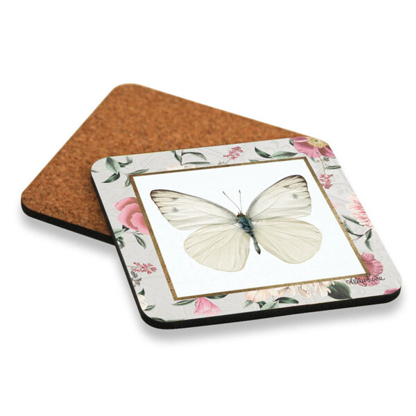 Kitchen Cork Backed Placemats AND Coasters Vintage Floral Butterfly Set 6