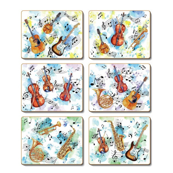 Country Kitchen Making Music Cinnamon Cork Backed Coasters Set 6