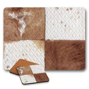 Kitchen Cork Backed Placemats AND Coasters Soul Hide Print Set 6